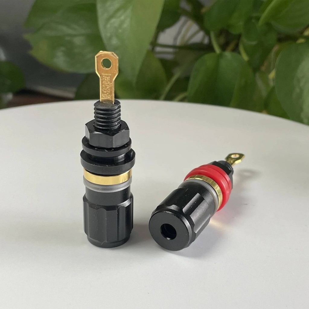 Terminal Speaker Berlapis Emas EIZZ, Konektor Plug Pisang, Amplifier Audio HIFI DIY