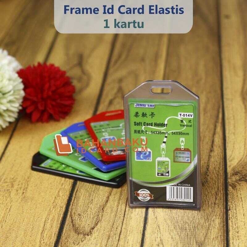 

Frame Casing Tempat ID Card Holder Elastis Bening Potrait 1 Muka
