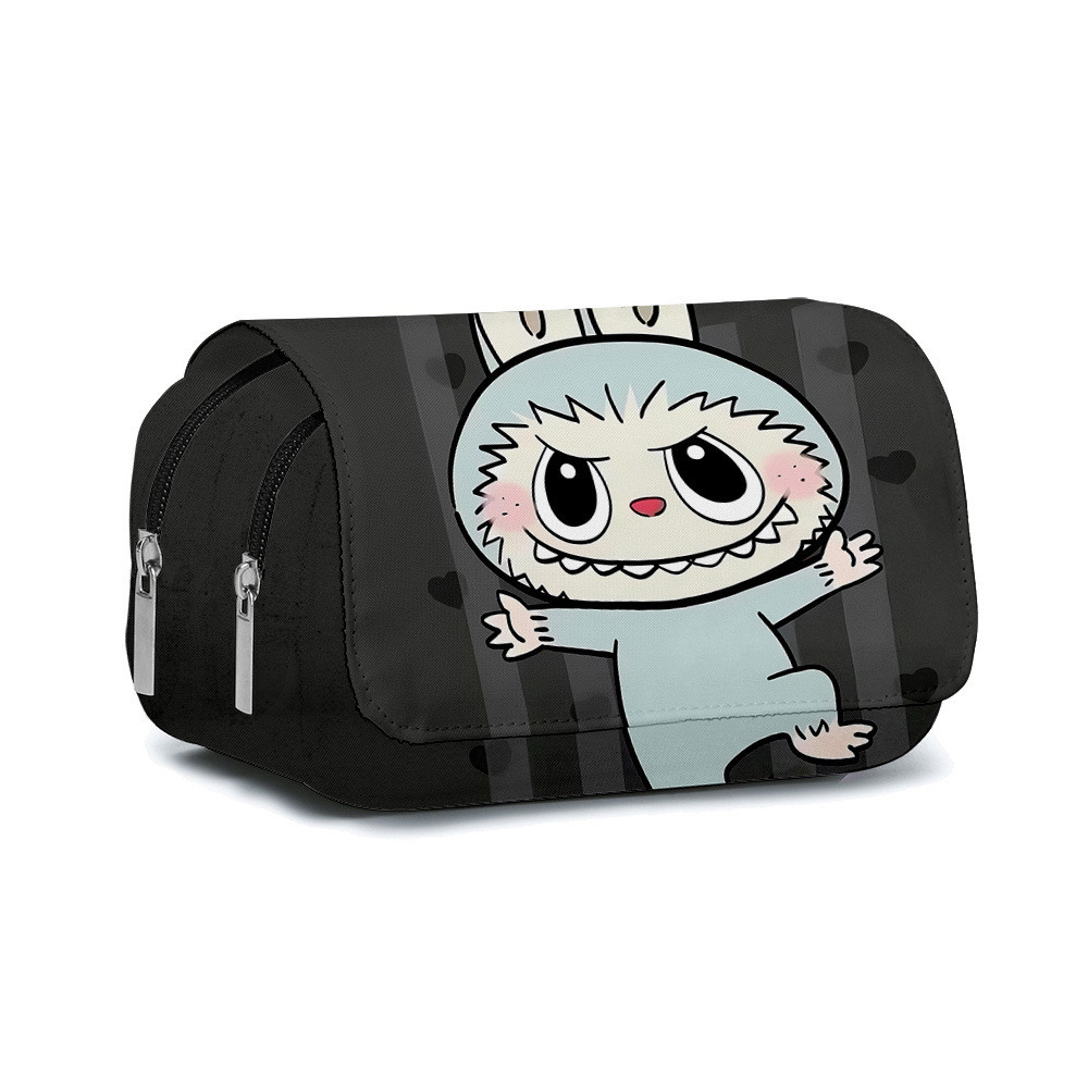 

Tempat Pensil Labubu 2024 New 3D Digital Printing Oxford Cloth Labubu Lapisan ganda Flip Pen Case for Children Impor Impor