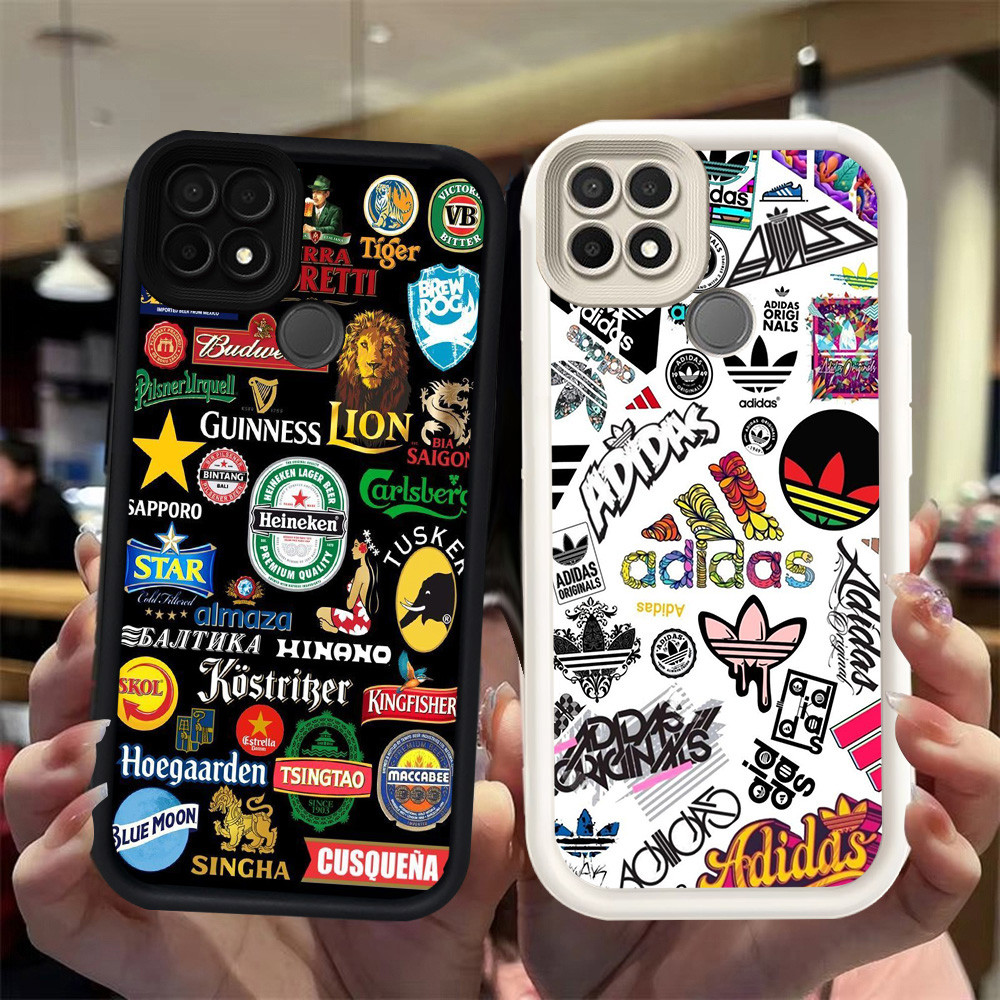 N30 Fashion Silikon hitam putih Casing untuk Realme C21Y C21 C25Y Narzo 20 30A Case