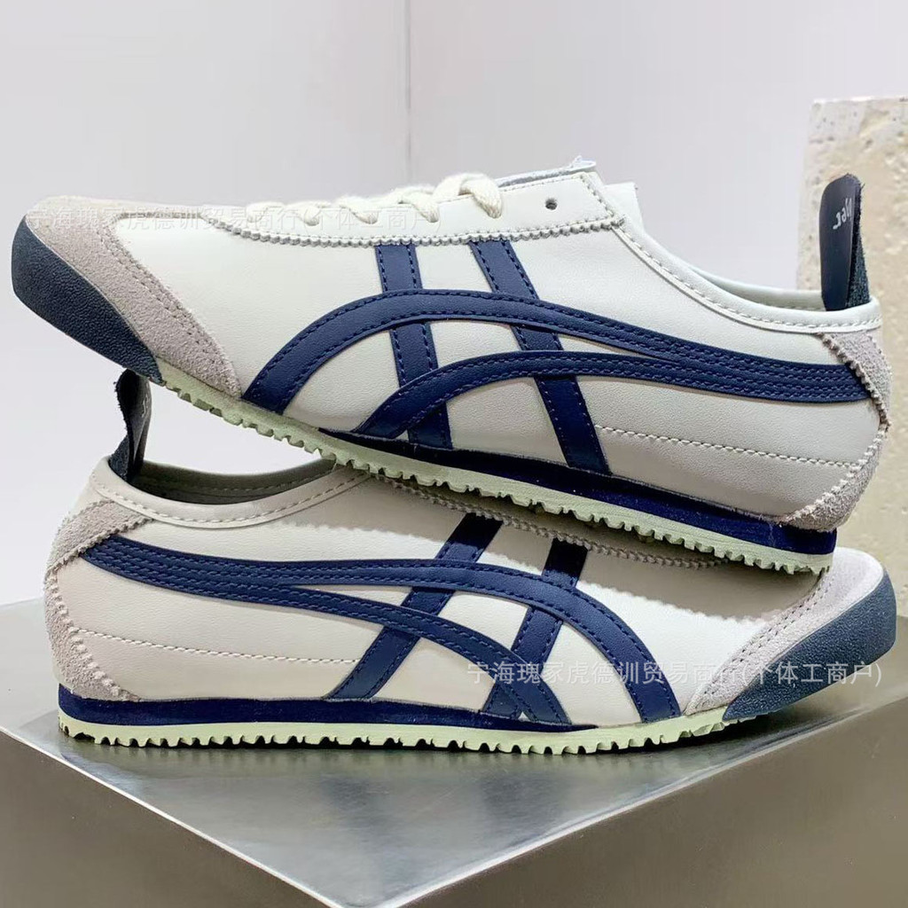 Sepatu Wanita Sepatu Putian S-On Onitsuka Tiger Off-White Navy Mexico 66 Kulit Sapi Outdoor Pria dan