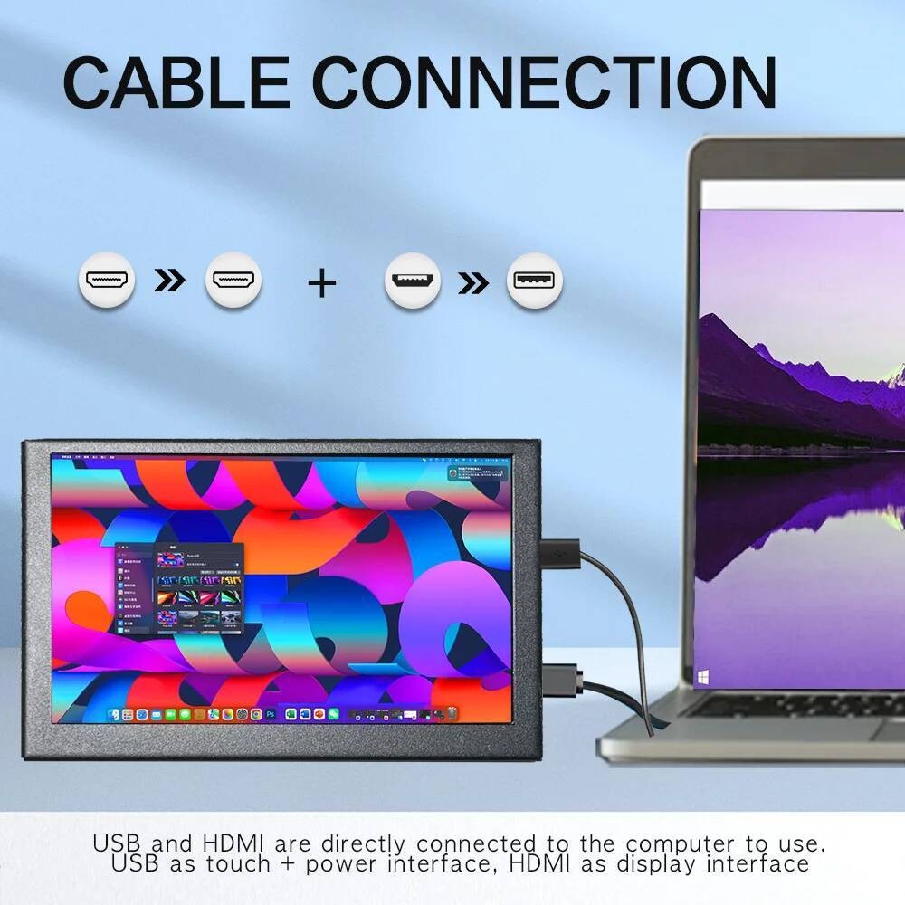 Layar Sentuh LESOWN 5 inci IPS 800x480 LCD Monitor Kecil HDMI mini Sub Layar dengan Cangkang Logam u