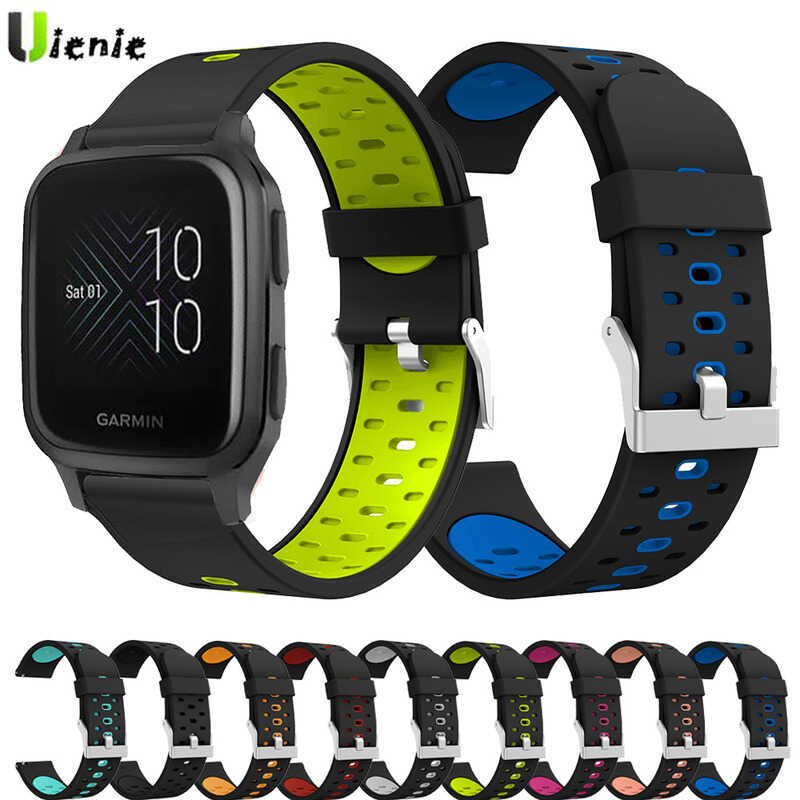 Venu Untuk Garmin Sq Pindahkan[UNK]3Luxe Style For 245 Musik Silicone Bracelet Wristband 20mm W