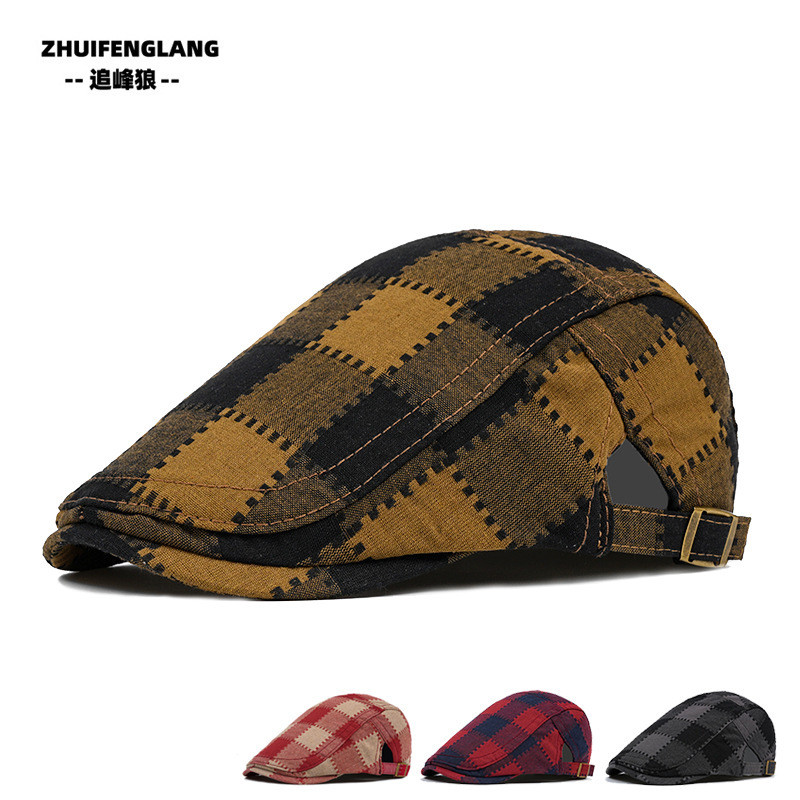 Bebek Kotak untuk Pria, Depan Lunak yang Dapat Disesuaikan, Topi Baret Sutradara Gaya Korea Wanita, 