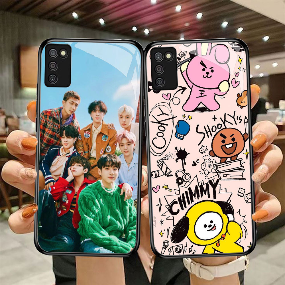 DF-67 BTS BT21 TPU HD Glass Casing untuk Samsung A03S A71 M02S A02S A51