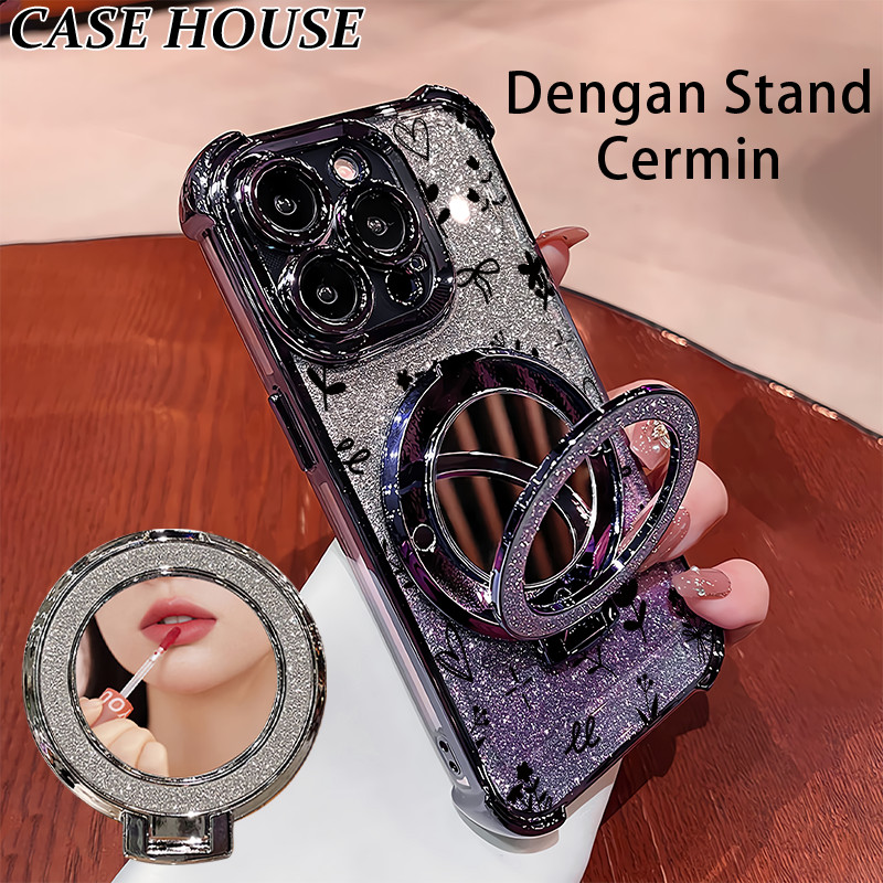 Case Redmi 9 10 12 13 10A Stand Holder Cermin Casing Redmi 10C 11A 12C 13C 14C Redmi Casing Airbag A