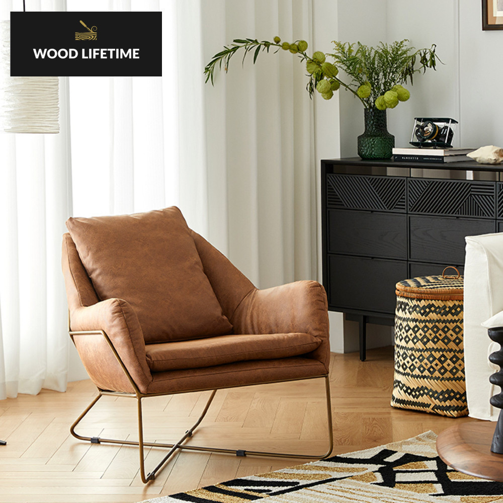 Gaya Perancis desainer mewah tunggal sofa, malas antik, kursi libur minimalis Nordic modern Cairo