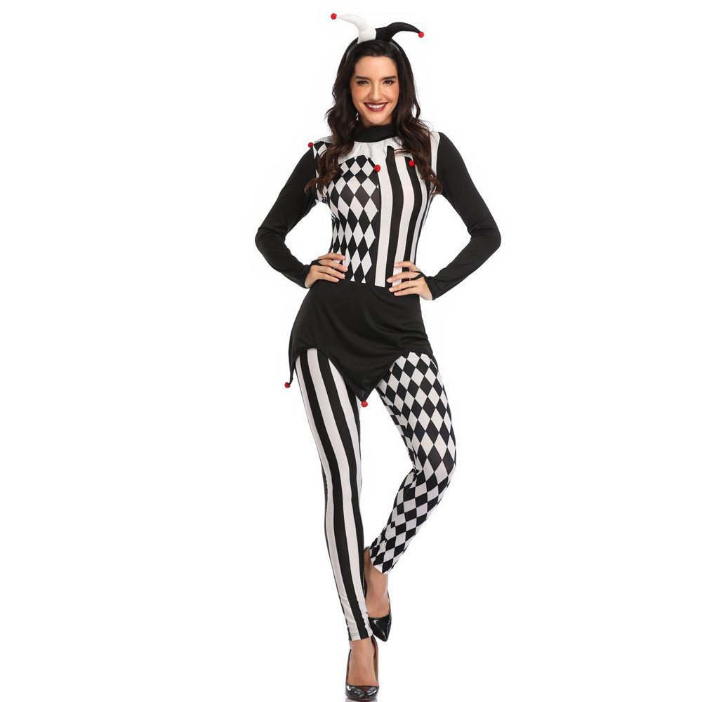Kostum Halloween    Halloween Wanita Dewasa Yang Bermain Peran Sirkus Badut Kostum Pertunjukan Tahap