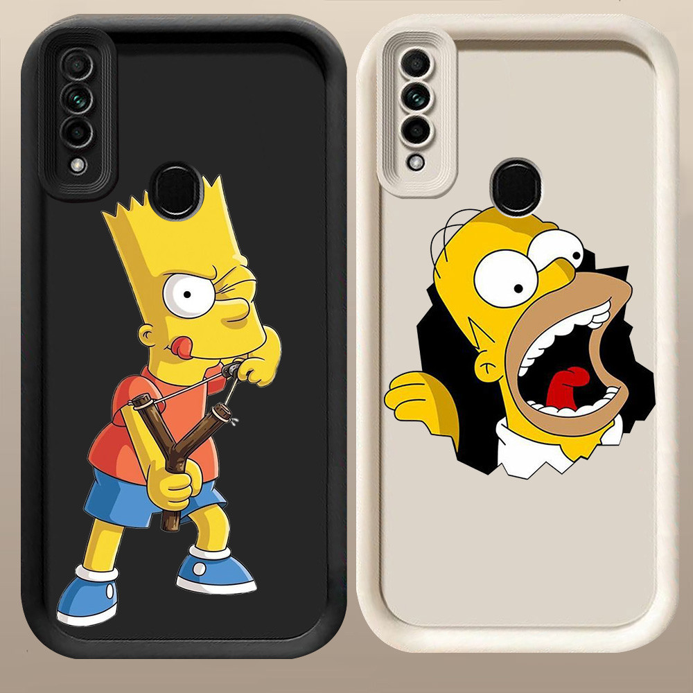 D-32 Simpson Case Hitam Putih Casing untuk OPPO Reno A31 F15 A91 3 2020