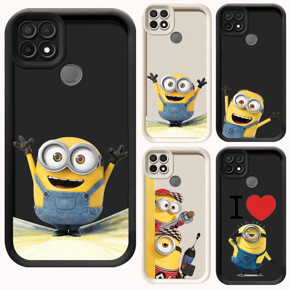 D-63 minions Case Hitam Putih Casing untuk Realme Narzo 30A C21Y C21 20 C25Y