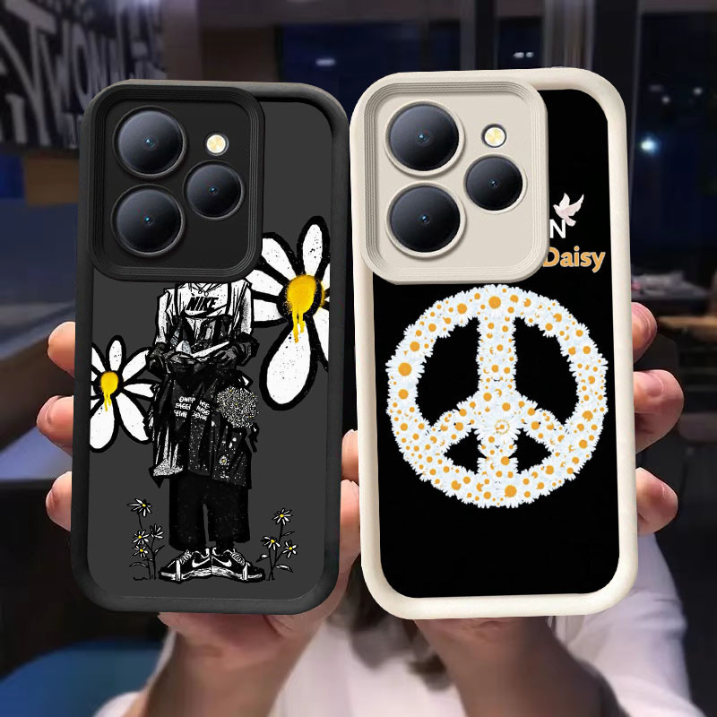 O-23 Peaceminusone Casing untuk Tecno ITEL A70 POP Spark 8 Pova 6 GO 2024 20 Pro 5G Hitam dan Putih
