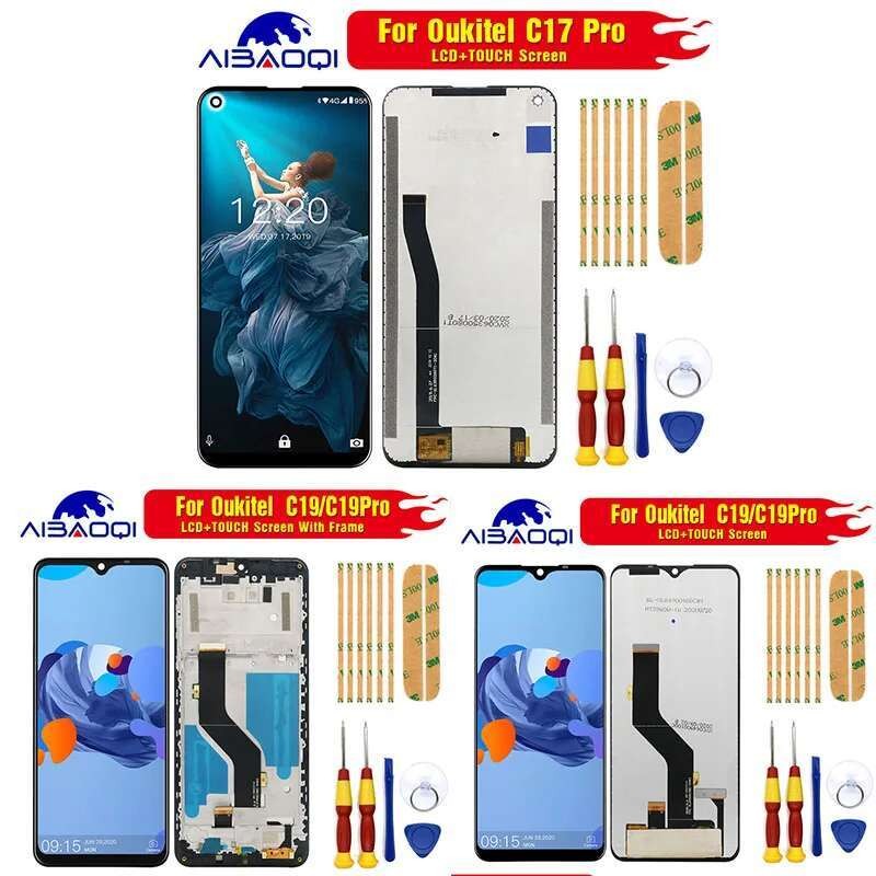Layar Sentuh LCD Original untuk Oukitel C17 pro C19 Pro Suku Cadang Pengganti Bongkar + + + +