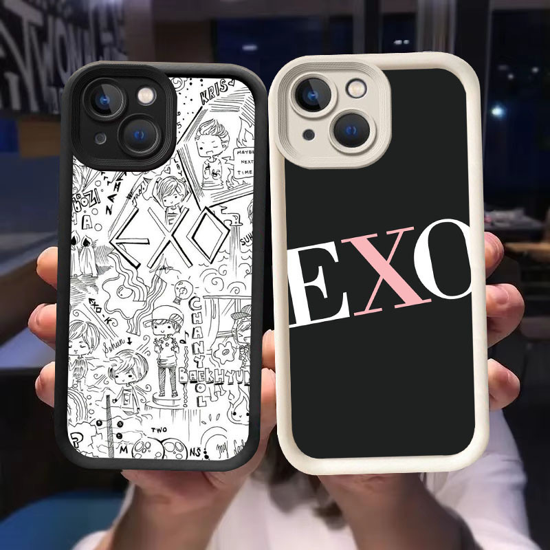 O-27 EXO Casing untuk iPhone 15 XR X XS Pro Max Hitam dan Putih
