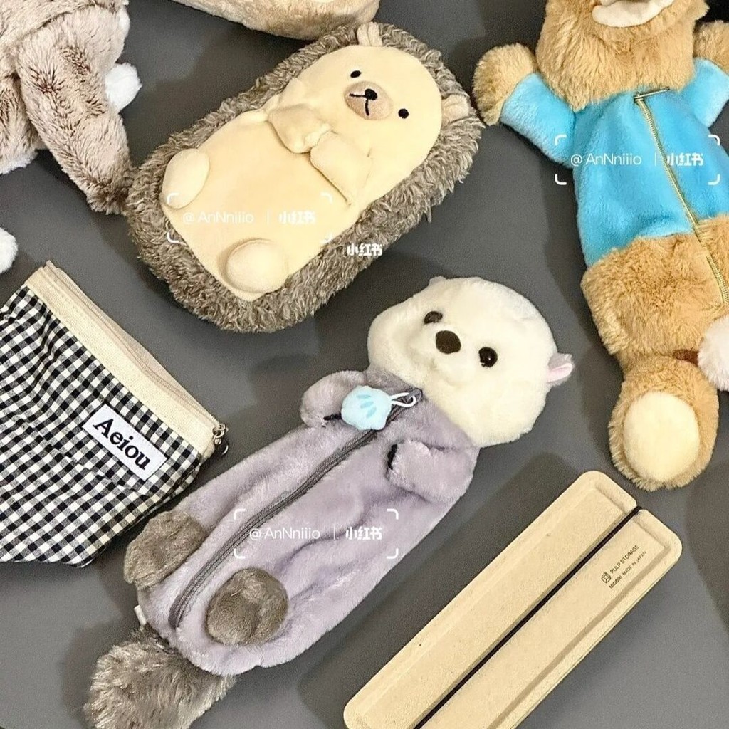 

Tas pensil hewan mewah, tas kosmetik tas penyimpanan desktop siswa lucu ceruk kreatif feminin yang