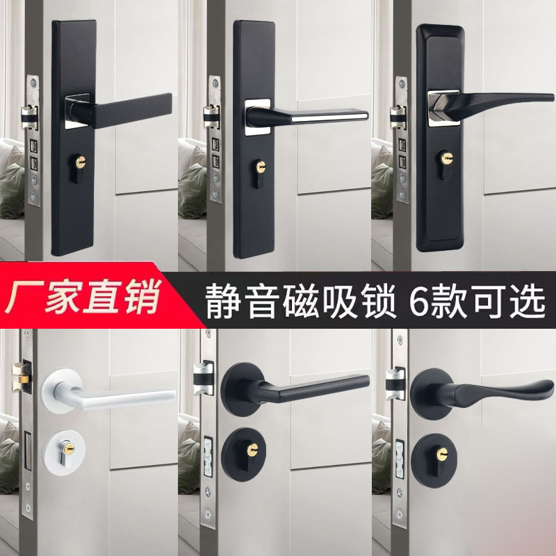 Handle Lock Pegangan Pintu Kunci Anti Maling Rumah Hotel   Pintu rumah tangga universal sucsi magnet