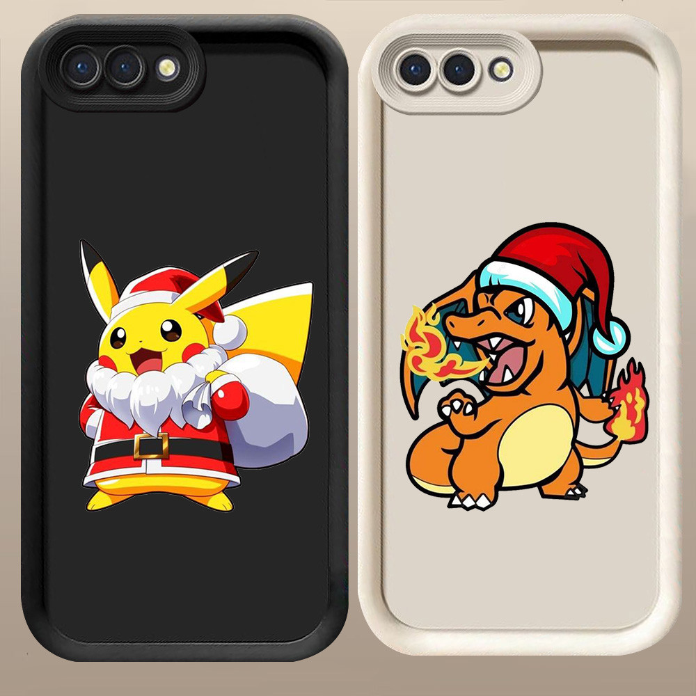 D-17 Christmas Pokemon Case Hitam Putih Casing untuk OPPO A5 A3S Realme C2s C2 A12E A1K