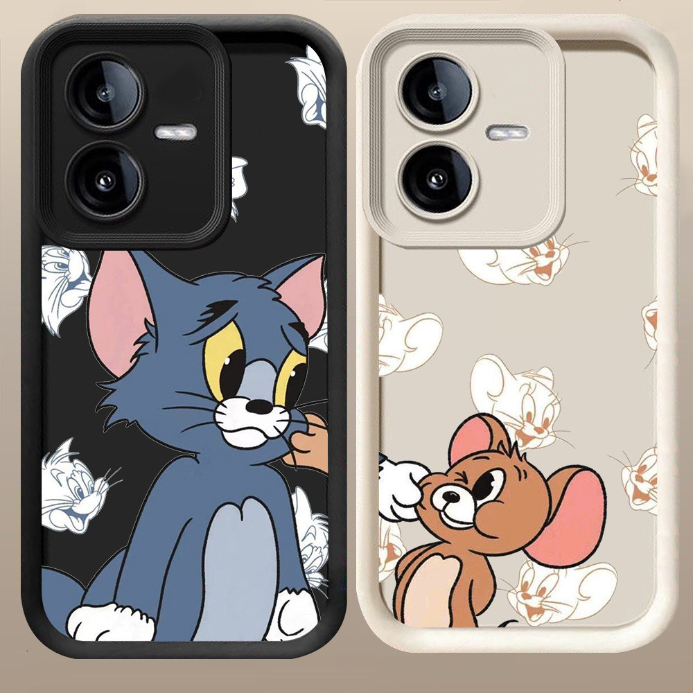 D-85 Cat Mouse Couple Case Hitam Putih Casing untuk VIVO Y22 Y15s Y35 Y15a Y22s 5G