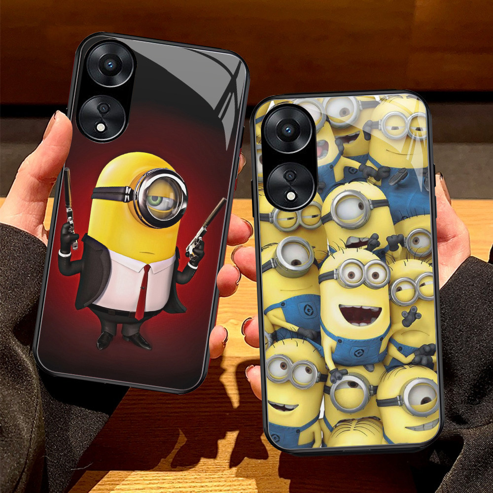 R-73 Yellow Minion Kaca Casing untuk OPPO A76 A17 A77 A36 A96 A77S A57S A57 Realme C30 C67 C30S C33 