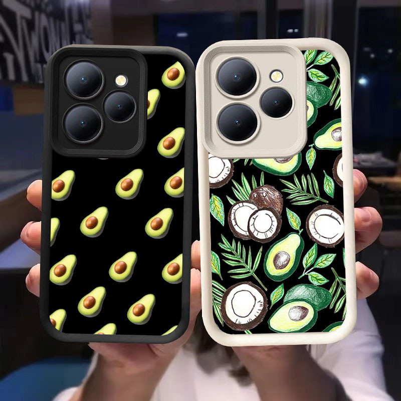 O-57 Avocado Casing untuk Tecno ITEL A70 POP Spark 8 Pova 6 GO 2024 20 Pro 5G Hitam dan Putih
