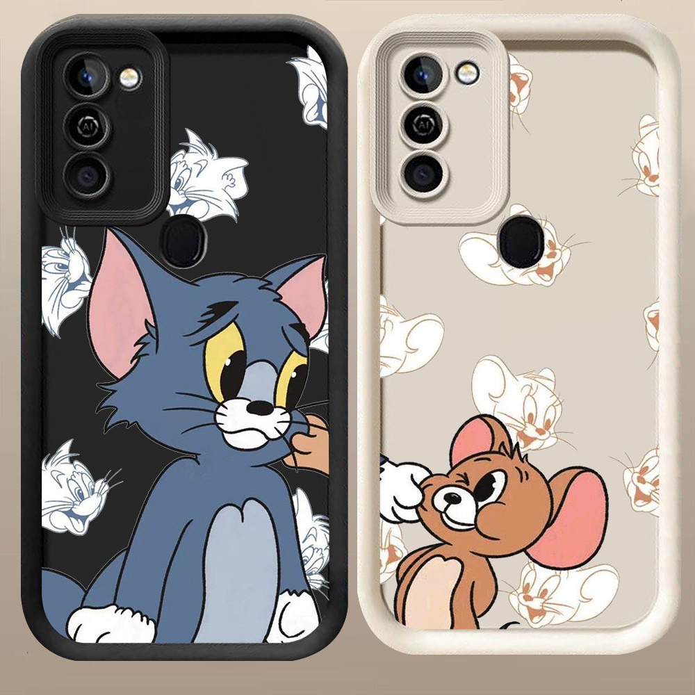 D-85 Cat Mouse Couple Case Casing untuk Infinix HOT 8 11 12 10 Play Smart 5 6 Plus