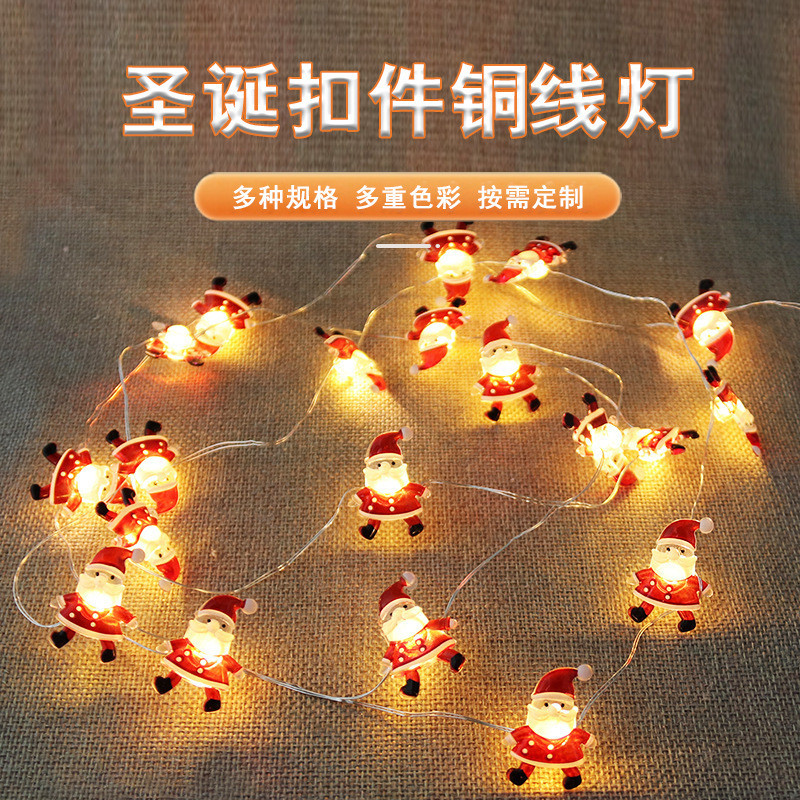 Lampu Dekorasi Dekoratif Dekor Decor  Garis LED, snowman topi hitam, dekorasi kepala rusa, wayar tem