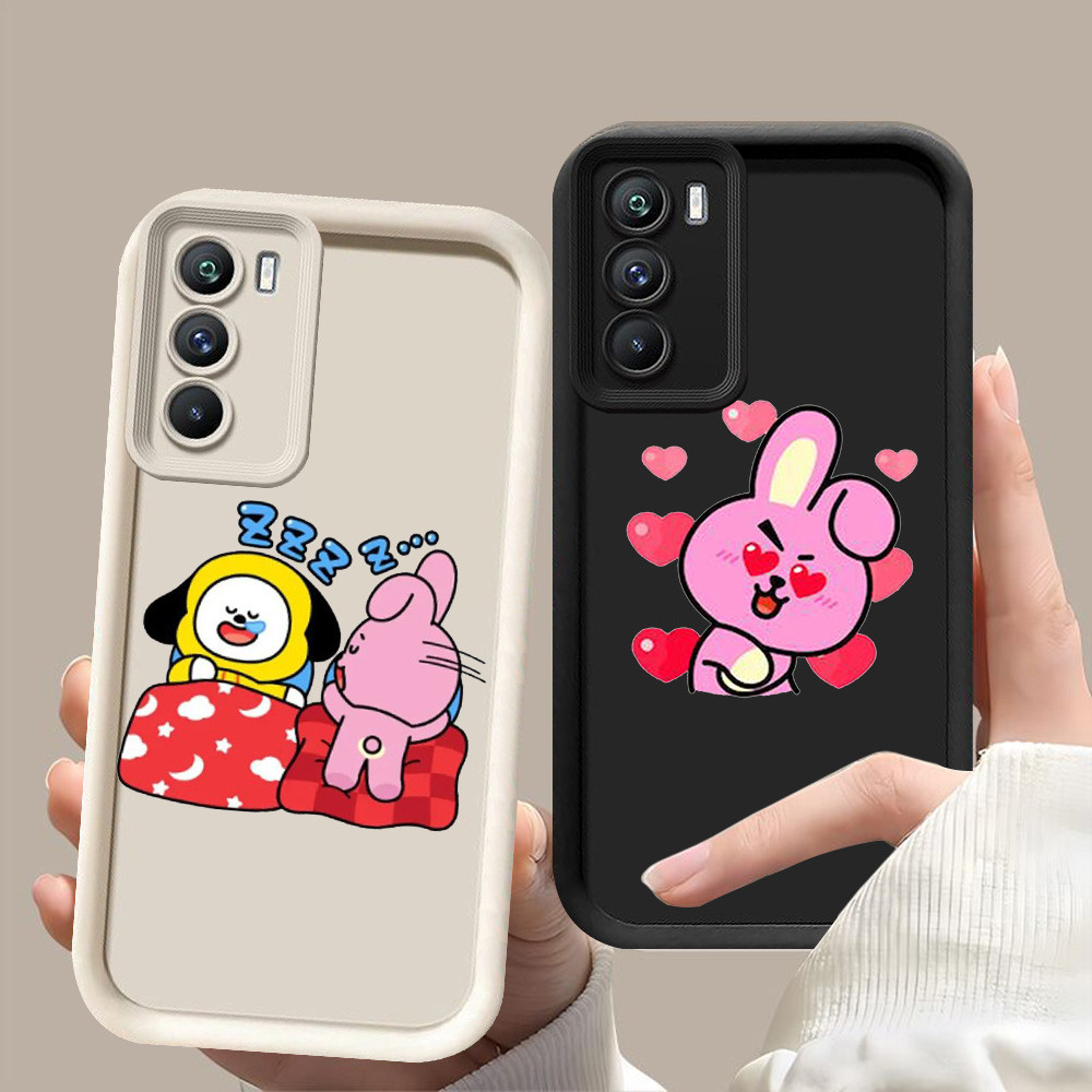 D-59 BT21 Cooky Case Hitam Putih Casing untuk OPPO A54S A74 A94 A16s A55 A16