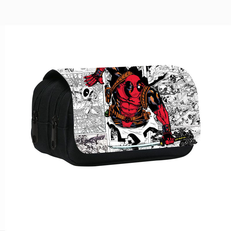 

Tempat Pensil Anime Mahasiswa Lapisan Dua Kasus Deadpool Peripheral Children's Storage Stationery Bag Pensil Import