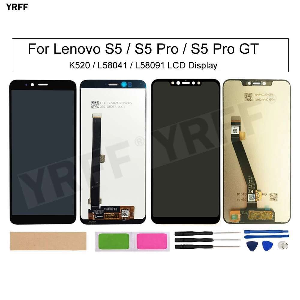 K520 Layar GT L58091 LCD Display+Touch Screen Digitizer Assembly Untuk Lenovo S5 Pro L58041 Display