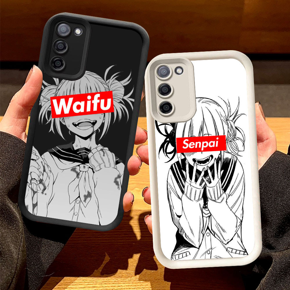O-17 Anime Waifu Casing untuk Samsung F02S A03 Core A02S M02S M02 A02 A03S Hitam dan Putih