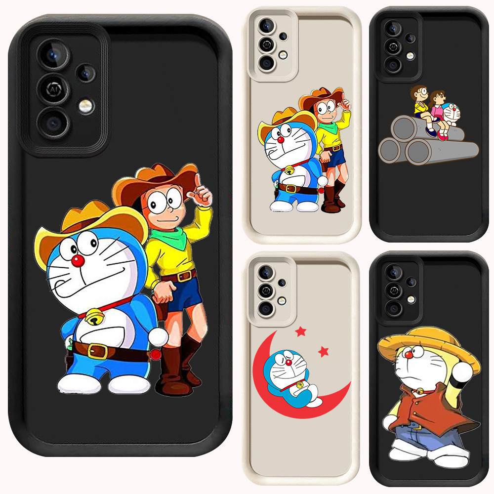 D-20 Cute Doraemon Case Casing untuk Samsung Galaxy A52 A73 A35 A53 A52S A72 A25 A36 A56 S25 Ultra 5