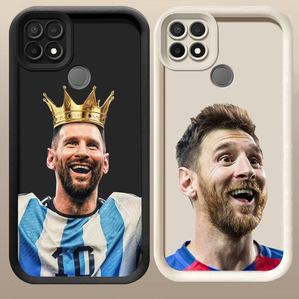 D-10 Messi Case Hitam Putih Casing untuk Realme Narzo 30A C21Y C21 20 C25Y