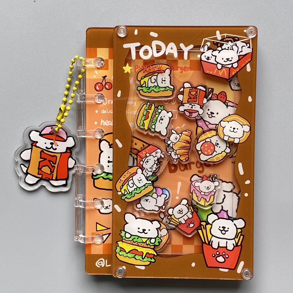 

[Buku Goyang] Buku Catatan Siswa Populer Douyin Buku Daun Longgar Akrilik Restoran Barat Anak Anjin