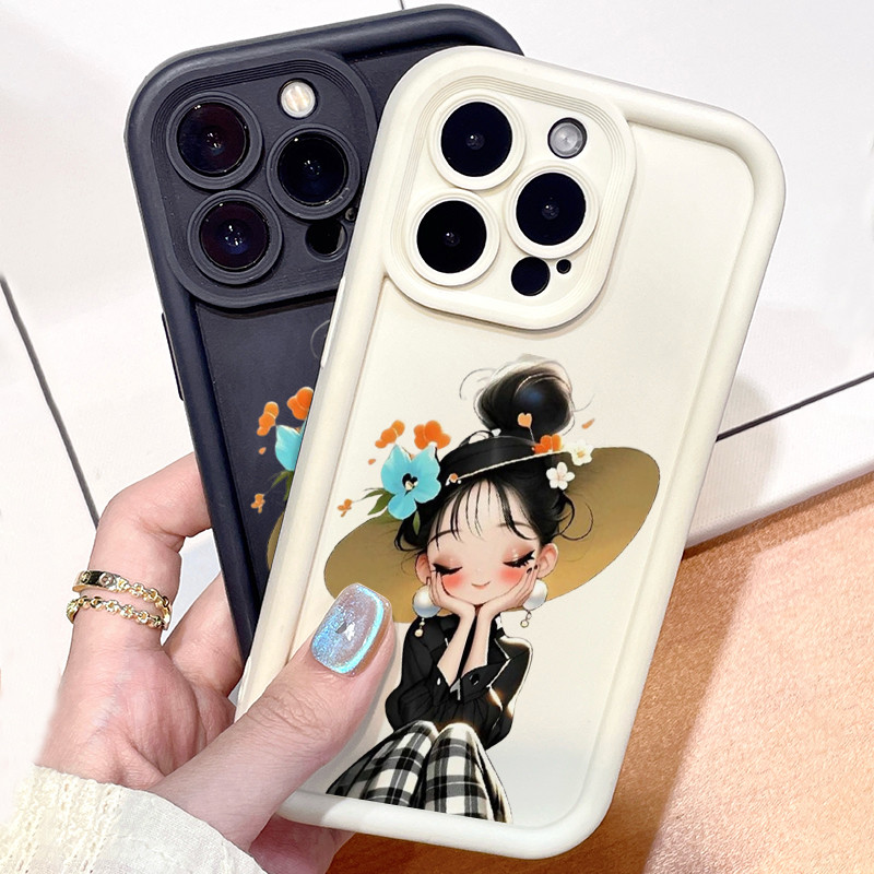 Casing Pelindung Tema Gadis Lucu Cocok untuk Oppo A15 A16 A17 A12 A11S A18 A31 A33 A38 A53 A54 A55 A