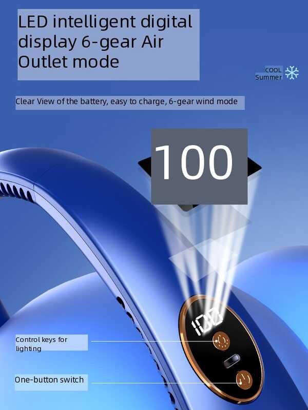 Zhigao neck hanging fan small fan neck hanging lazy person portable small charging fan neck han