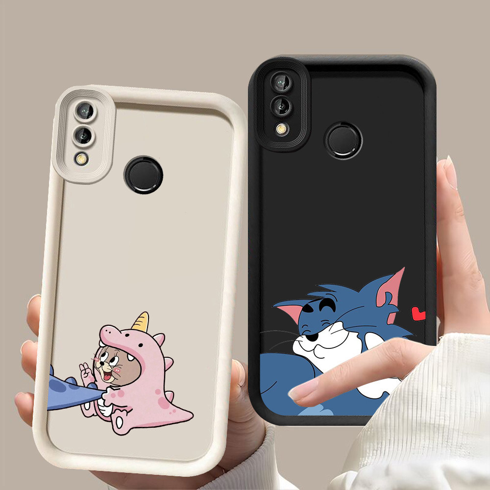 D-88 The Cat Mouse Couple Case Hitam Putih Casing untuk VIVO Y91i Y91C Y91 Y93 V15 Y95