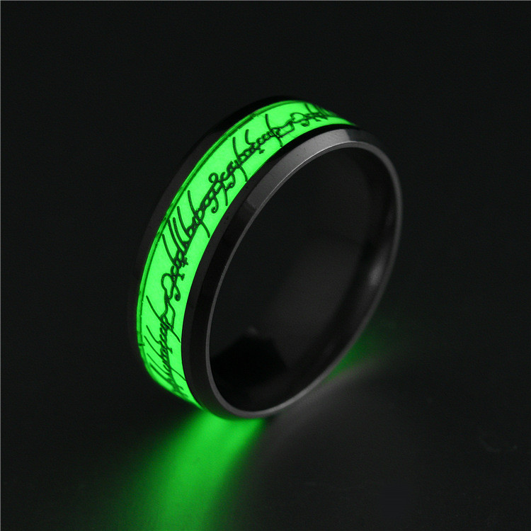 Cincin baja titanium populer, cincin bercahaya, Lord of the Rings, Cincin Ajaib, grosir perhiasan kr