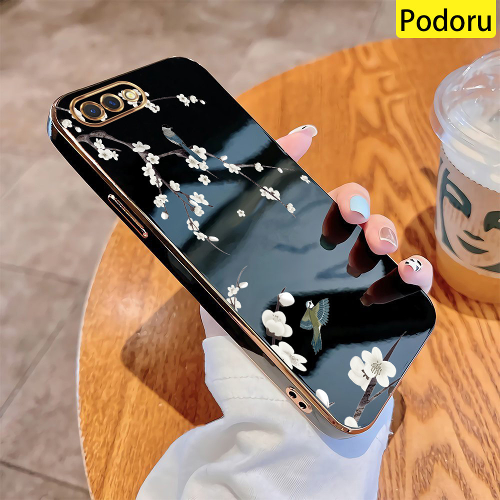 Case Hp OPPO A3s A12e Realme C1 CPH1805 CPH1853 A1603 MX181 CPH1803 CPH1853 Floral Green Butterfly S