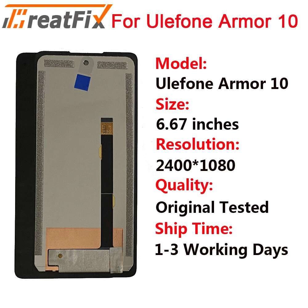 Layar Penggantian Sentuh ULEFONE Armor 10 Asli Teruji Untuk Ulefone Armor10 5G LCD Screen + +
