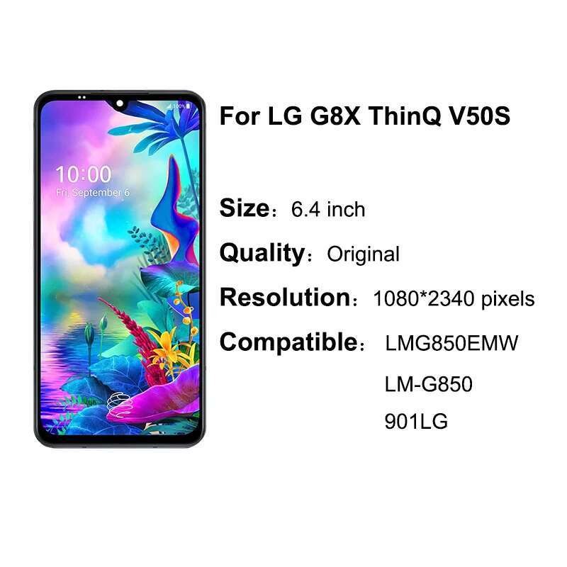 Original G8X ThinQ Layar Sentuh Digitizer Perakitan Display Untuk LG V50S Pengganti LCD Dengan Bing
