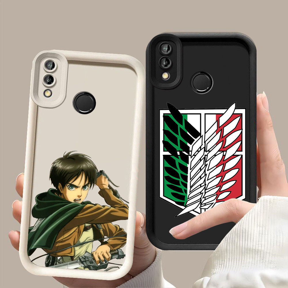 D-87 Attack on Titan Case Hitam Putih Casing untuk VIVO Y91i Y91C Y91 Y93 V15 Y95