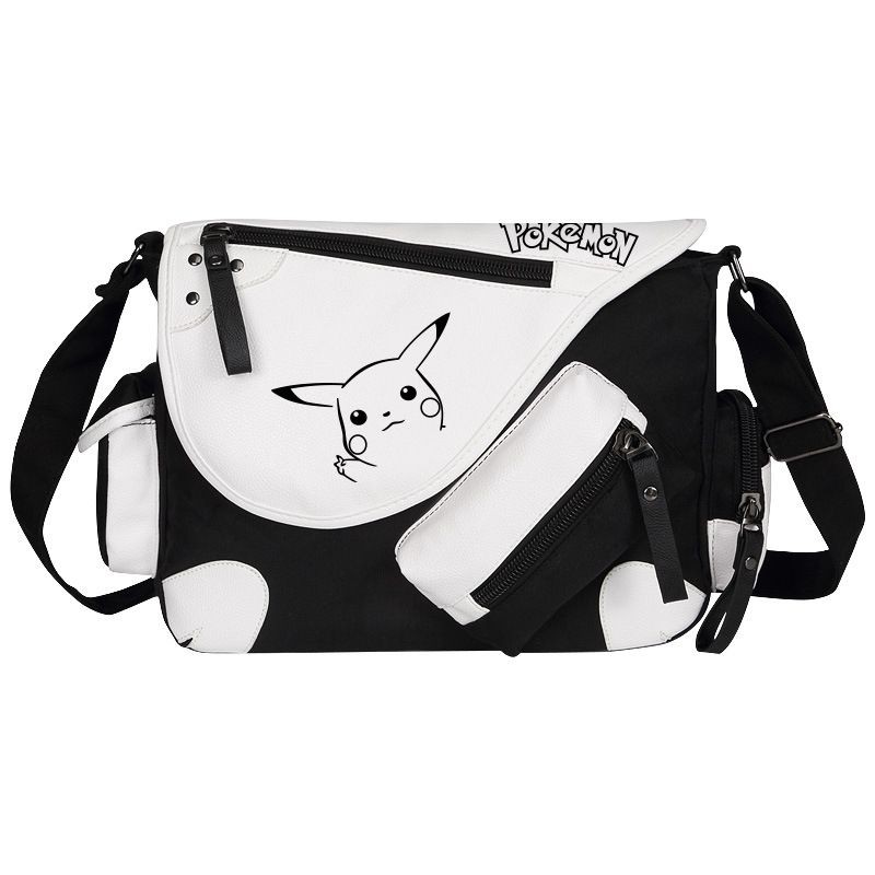 Tas sekolah selempang Pikachu periferal Pokémon Elf untuk pria dan wanita tas bahu siswa sekolah me