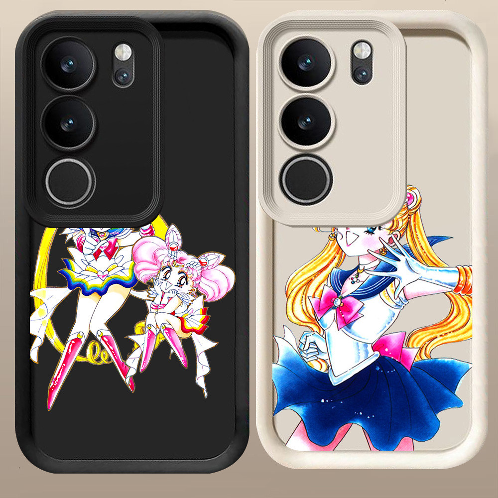 D-29 Sailor Moon Case Hitam Putih Casing untuk VIVO Y81 V29 Pro Y81s Y100 V29E