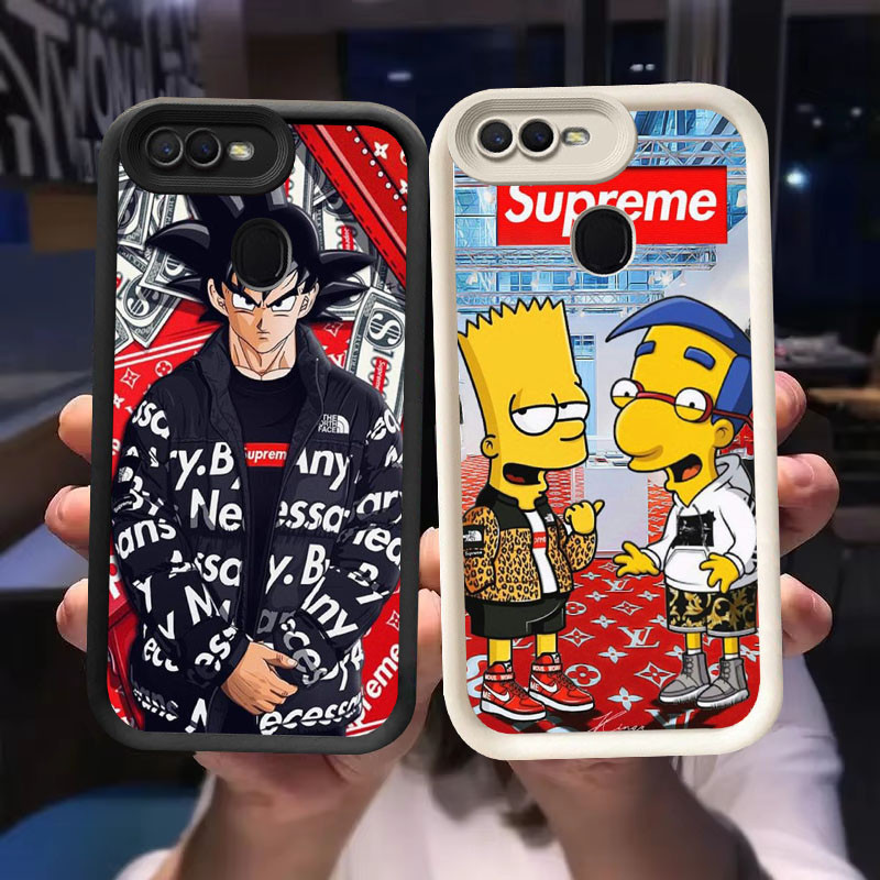 O-15 Supreme_Anime Casing untuk OPPO A5S A12s A7 A12 F7 F9 2018 Pro A11K Hitam dan Putih