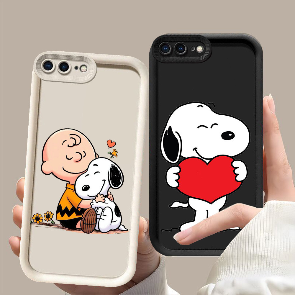 D-14 Snoopy Case Hitam Putih Casing untuk iPhone 6 7 6s 8 Plus