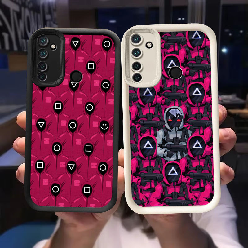 O-46 Squid Game Casing untuk Realme Narzo 20A C3 5 5s 6i 5i 10A 10 Hitam dan Putih