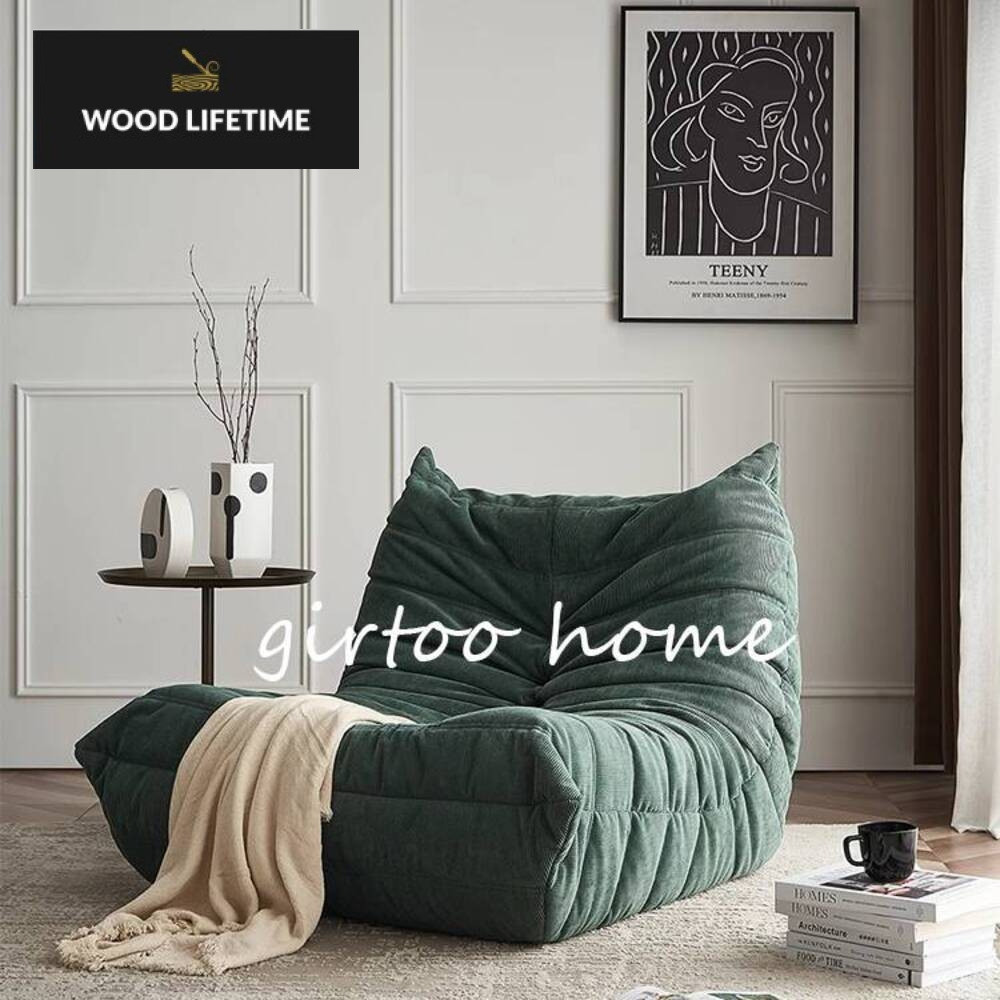 Sofa Caterpillar kulit ruang tamu Nordic kain lemah sofa designer kursi tunggal tatami lounge chair