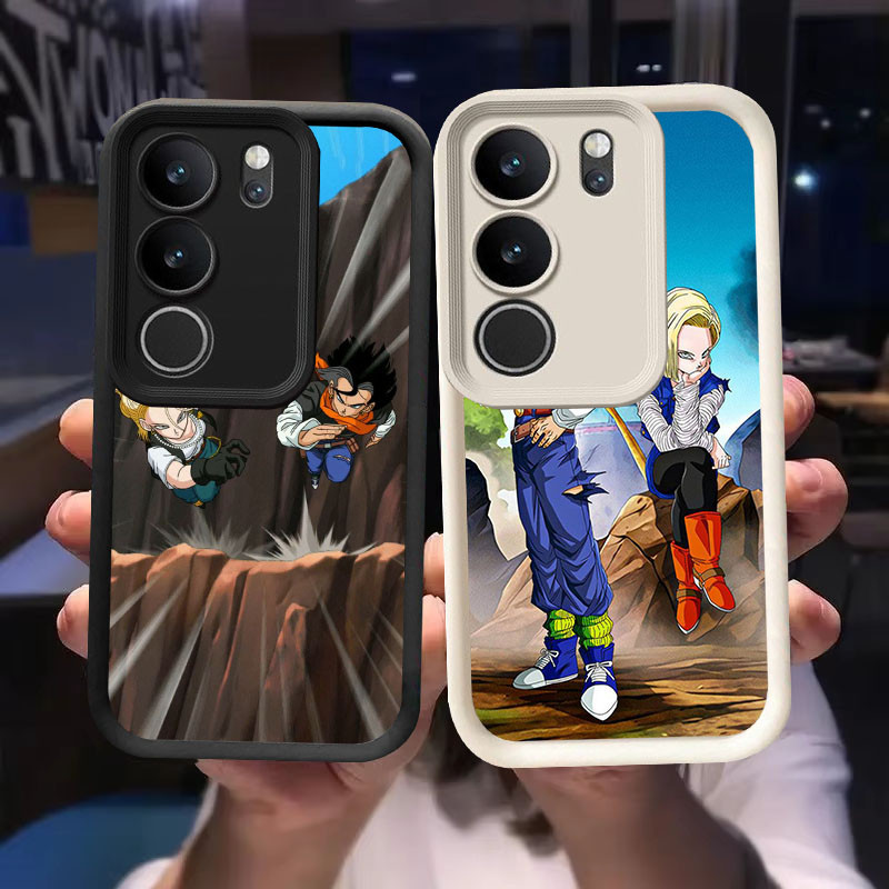 O-51 Dragon Ball Android Casing untuk VIVO V40 Y400 Y19S V50 Lite Y29 Pro 5G Hitam dan Putih