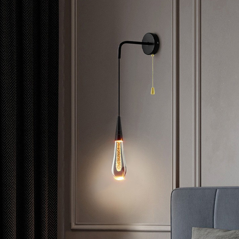 Lampu Dinding Tembok Interior Wall Lamp LED  Lampu kristal mewah ringan, kamar tidur sisi tidur, rua
