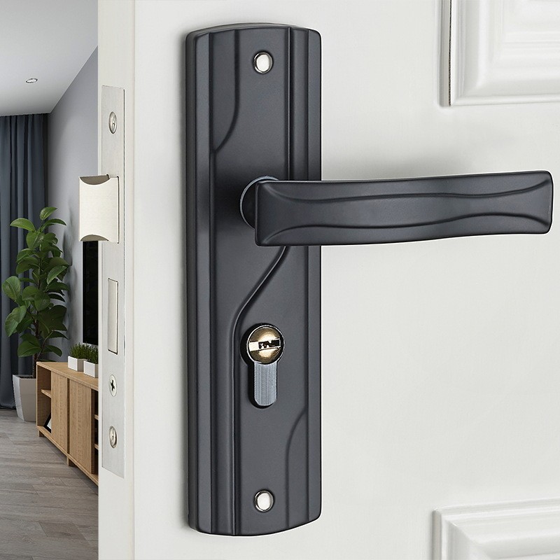 Handle Lock Pegangan Pintu Kunci Anti Maling Rumah Hotel   Kamar tidur dalam hitam, kamar rumah tang