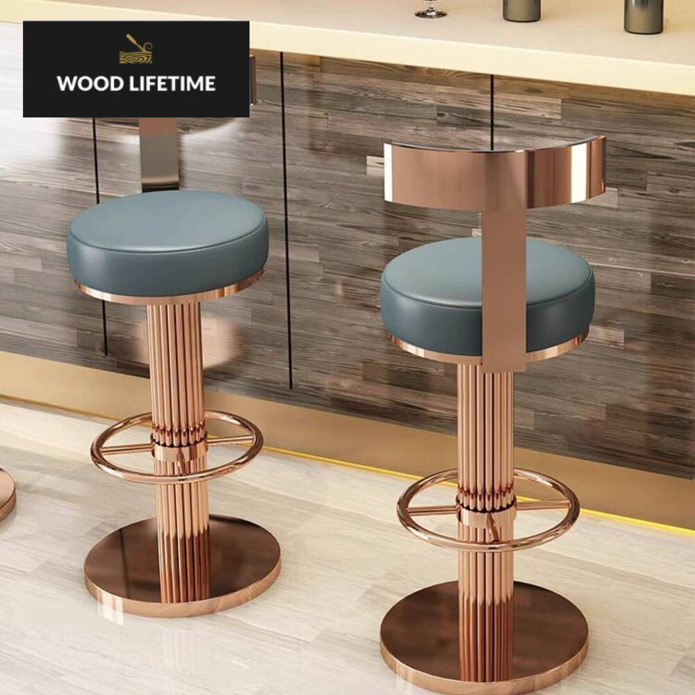 Kursi stainless steel mengangkat menurunkan kursi berputar rumah tangga mewah ringan kaki tinggi ban